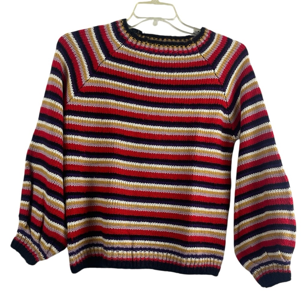 So Perla Mohair blend striped knit sweater W/bell sleeves. Sizes M & Sm - Picture 5 of 13